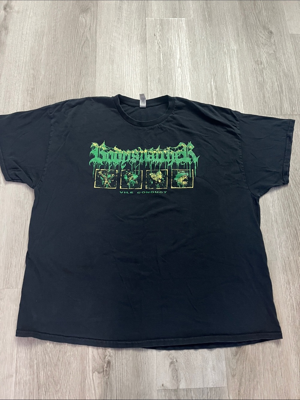 01–Gilman Black Short-Sleeve Tee with Green Graphic